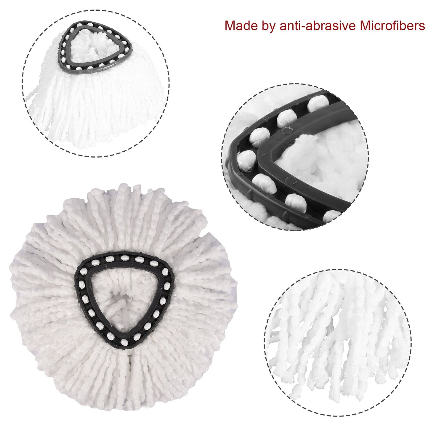 Carkio 4PCS Replacement Microfiber Spin Mop Head Refills Compatible with O-Cedar EasyWring Mop