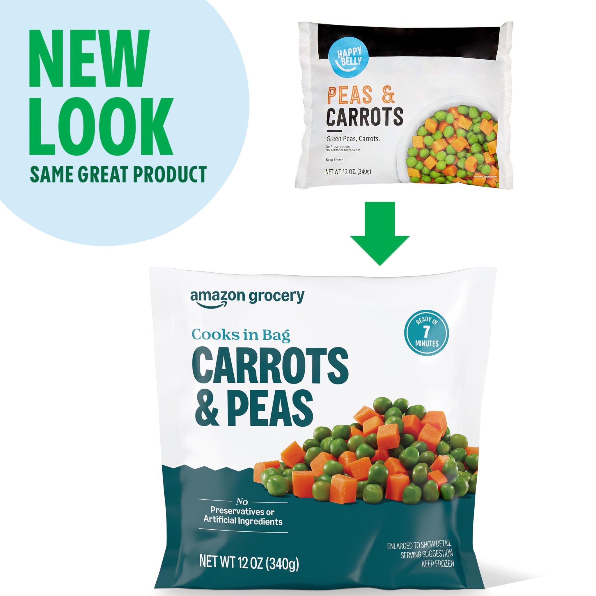 Amazon Grocery, Peas & Carrots, 12 Oz, Frozen