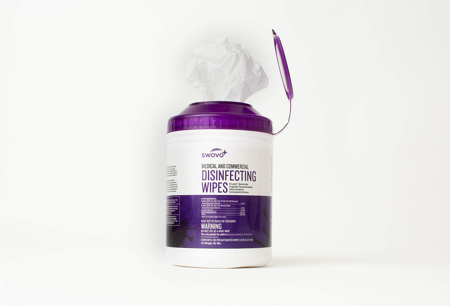 160 Count - Swovo Medical and Commercial Disinfecting Wipes (1 Pack)