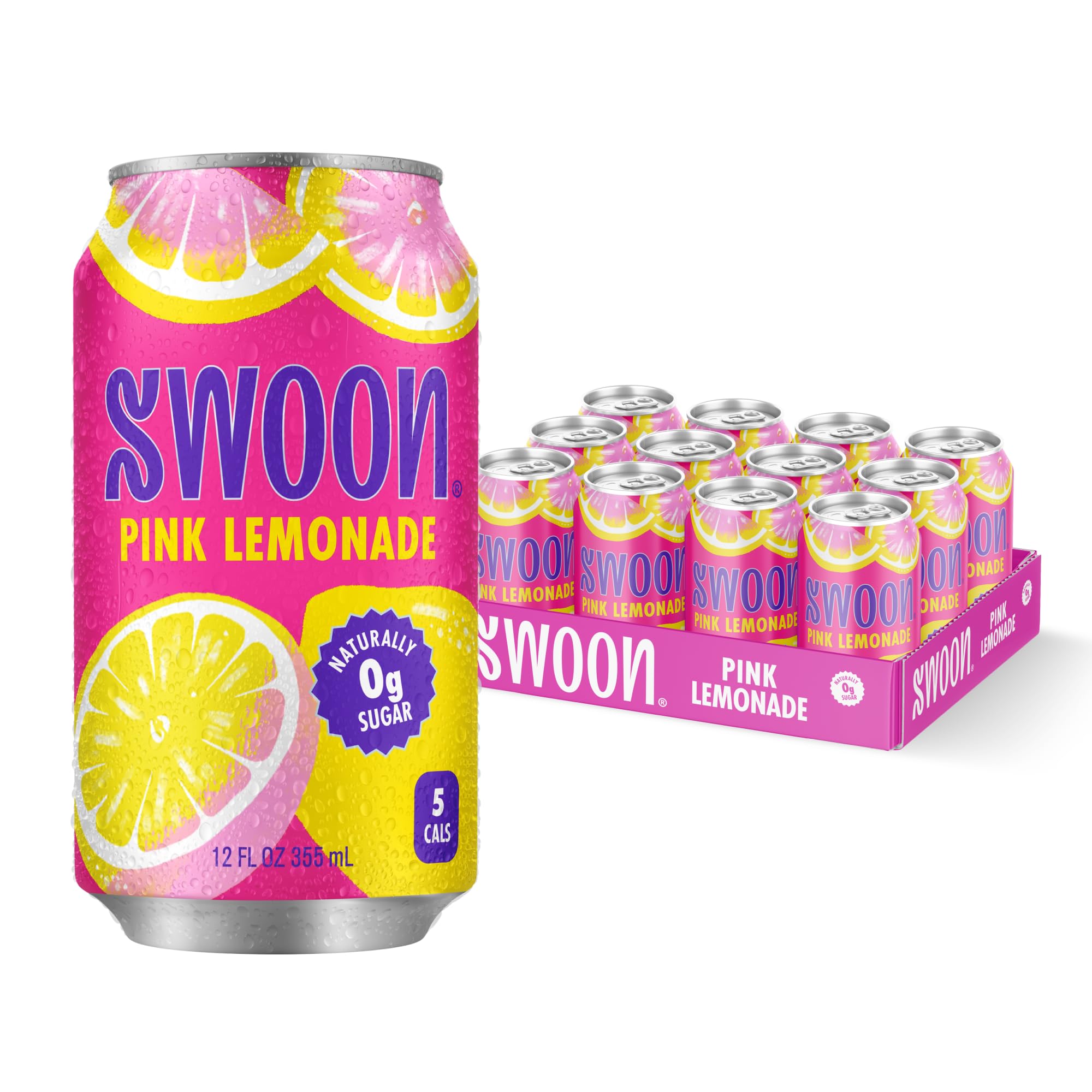 Swoon Pink Lemonade - Low Carb, Paleo-Friendly, Gluten-Free Keto Drink - Sugar Free Strawberry Lemonade Made with 100% Lemon Juice Concentrate