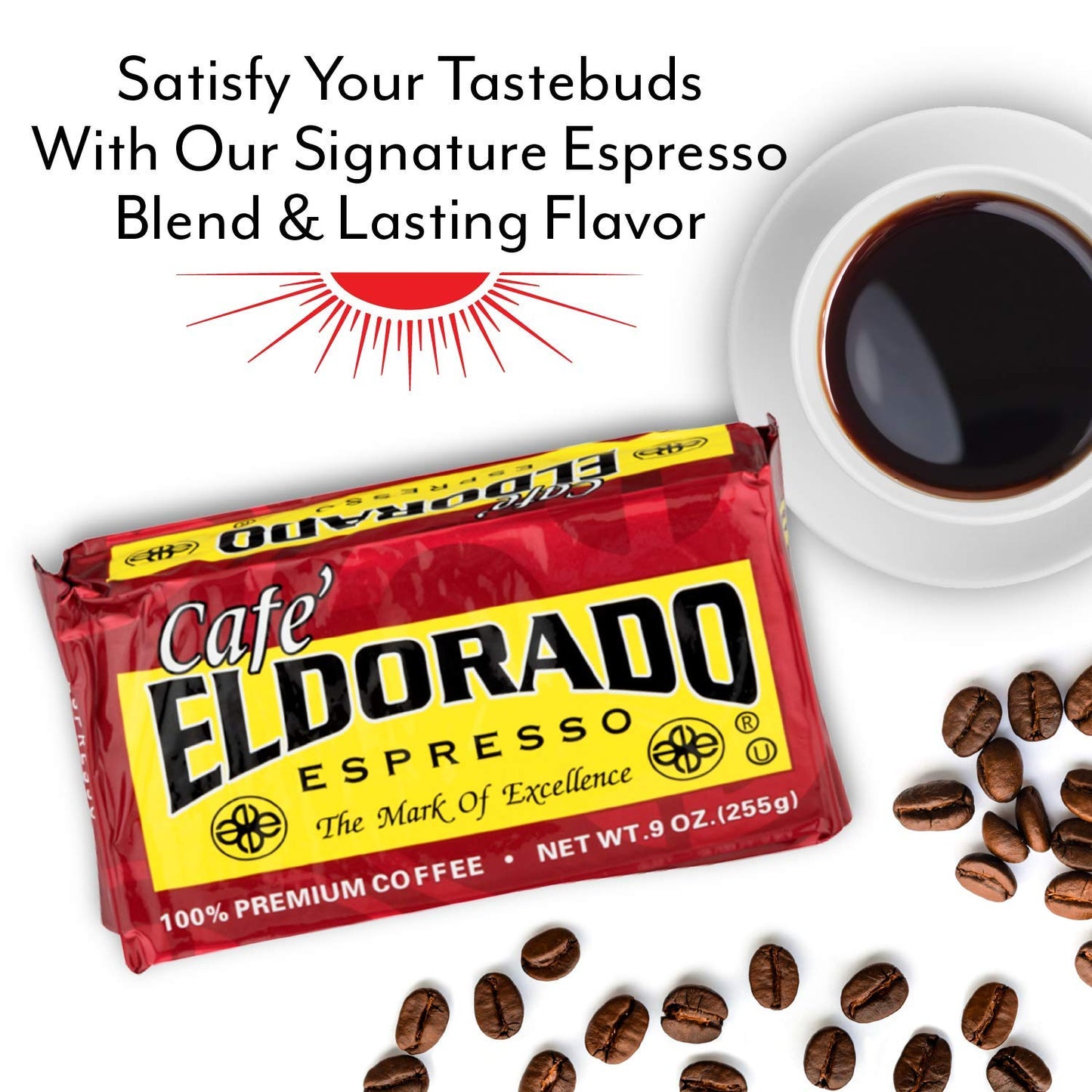 Eldorado Coffee Roasters Finely Ground Dark Roast Espresso Brick, 12 Pack - 9oz Bricks