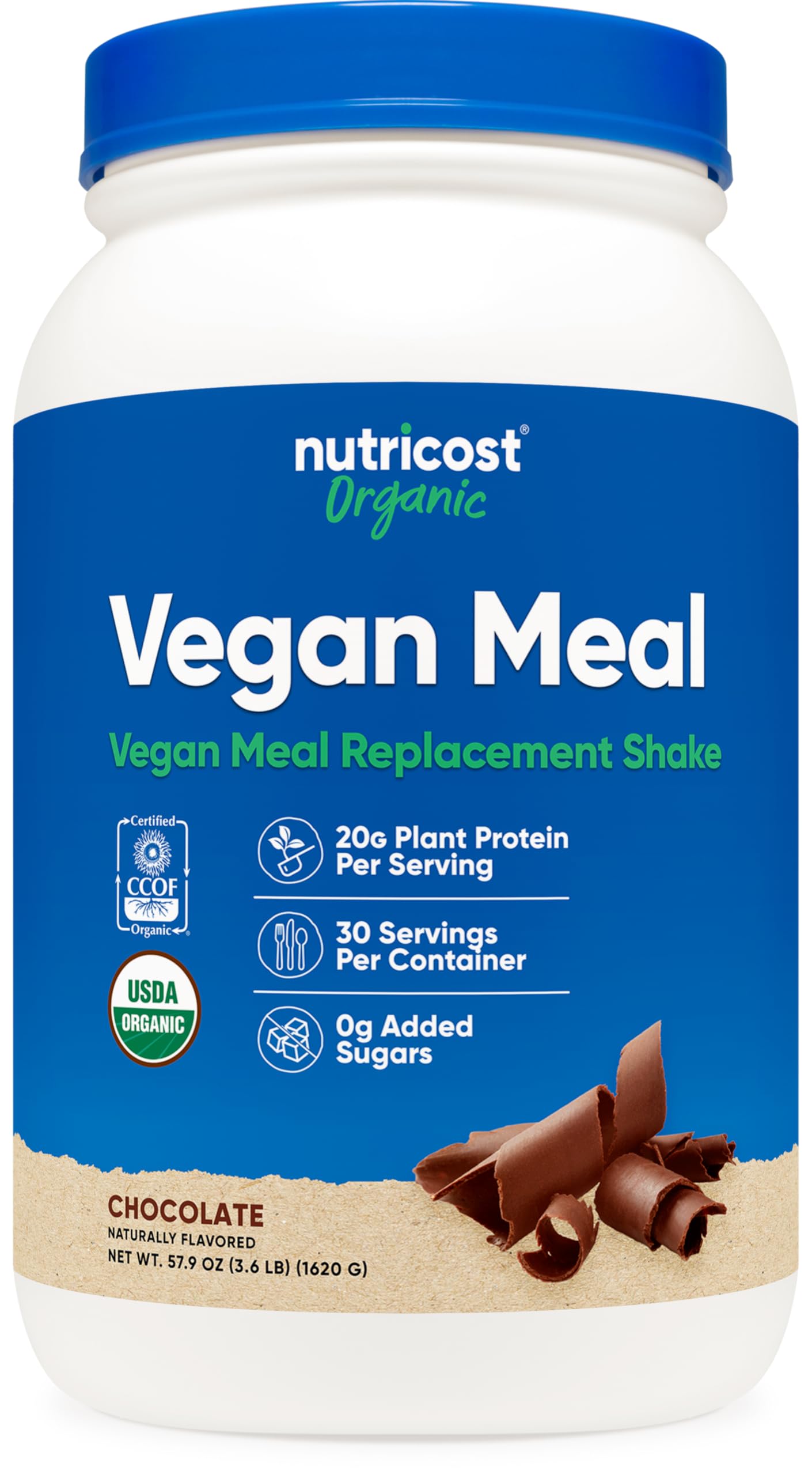 Nutricost Organic Vegan MRP (Chocolate Flavored) (30 Servings) - GMO Free, Gluten-Free Meal Replacement Drink