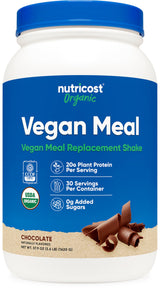 Nutricost Organic Vegan MRP (Chocolate Flavored) (30 Servings) - GMO Free, Gluten-Free Meal Replacement Drink