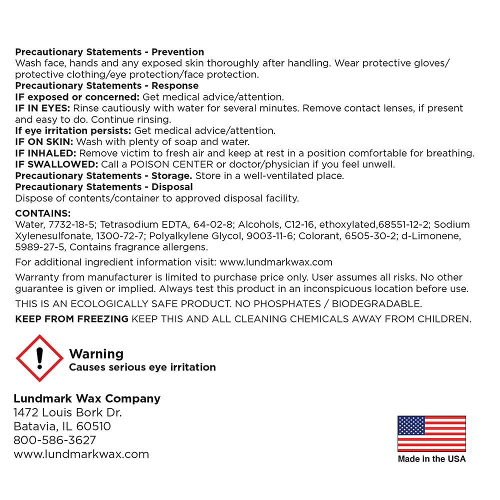 Lundmark, Suds Less, Low Foaming Cleanser for Floor Machines, 1-Gallon, 3278G01-4 (M-3278G01-4)