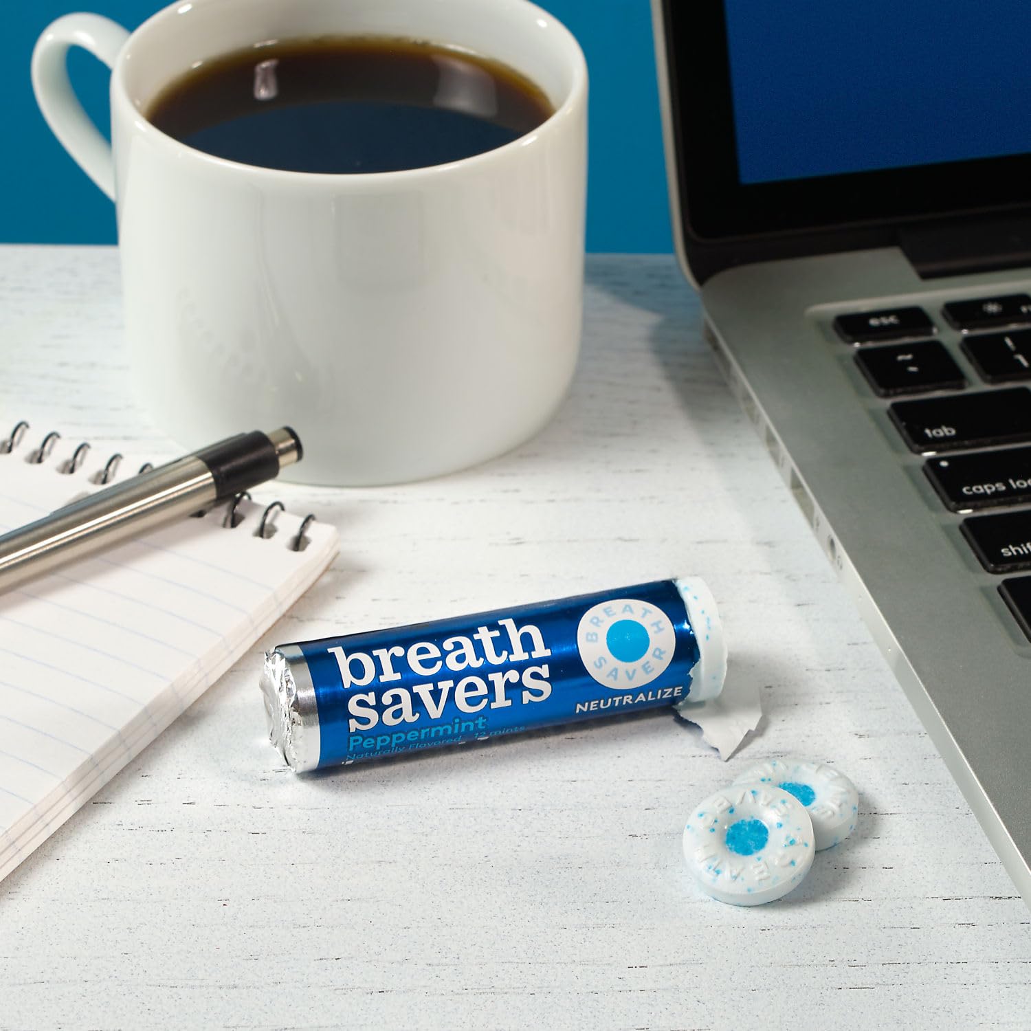 BREATH SAVERS Peppermint Flavored Sugar Free Breath Mints Rolls, .75 oz (12 Count)