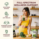 Gya Tea Co Broccoli Powder 1.1 lb (17.64 oz), 62 Servings, Microgreens Superfood Powder Rich In Fiber & Sulforaphane - Earthy, Fresh Flavor