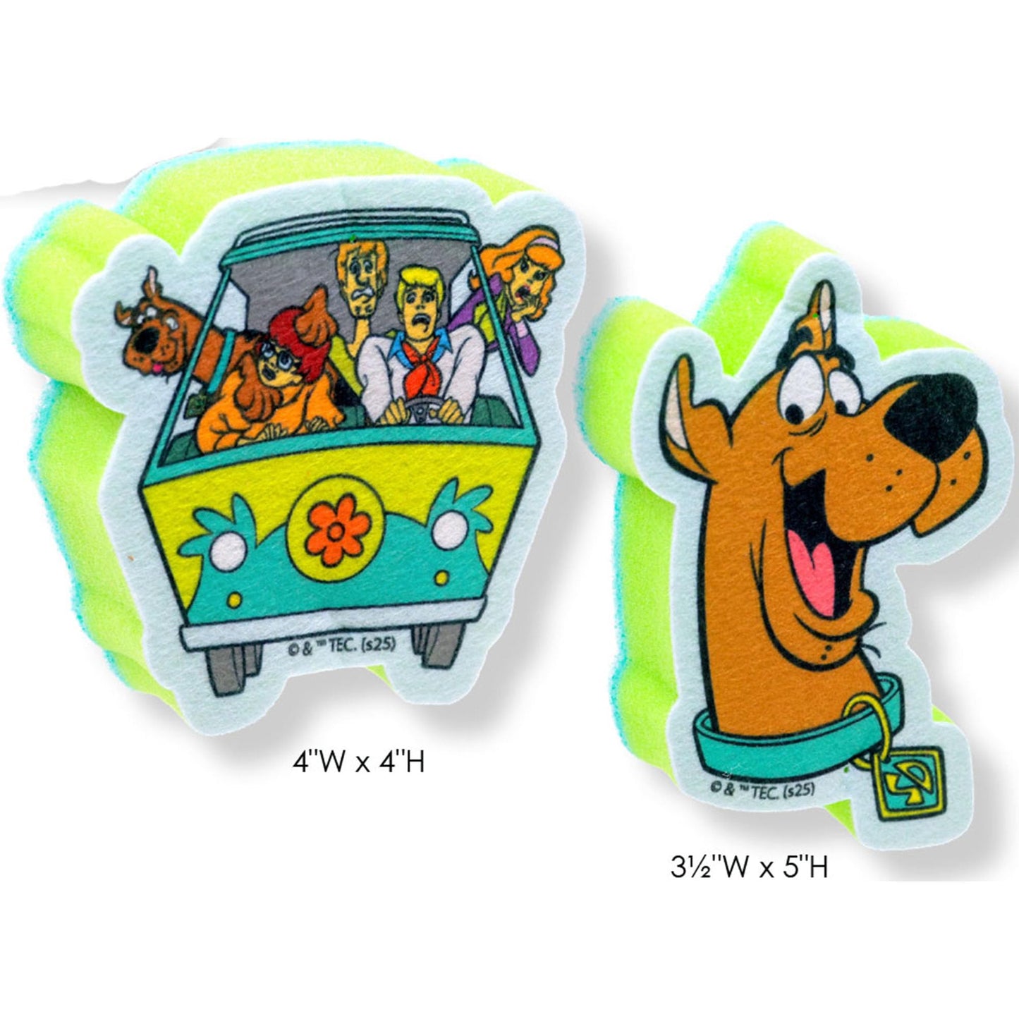 Spoontiques Scooby Doo Premium Sponge Set - 2-Pack Multi-Purpose Cleaning Sponges - Dual-Sided Non-Scratch Scrub & Absorbent Wipe - Durable, Reusable