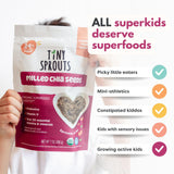 Tiny Sprouts Organic Milled Chia Seeds + Full Serving Probiotic with Vitamin D3 - Kids Superfood Nutrition Booster I Plant-Based Omega-3, Prebiotic