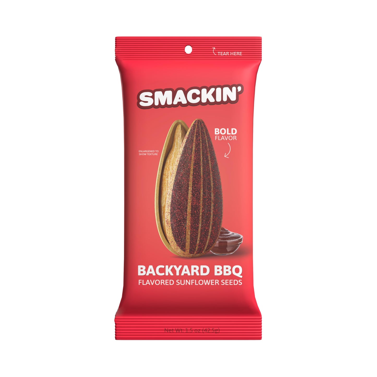 SMACKIN' Sunflower Seeds, Roasted Jumbo Small-Batch, American Made - Backyard BBQ. 1.5oz bags (36 Pack)