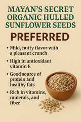 Mayan’s Secret Certified Organic Hulled Sunflower Seeds, Raw & Unsalted, 2 lb