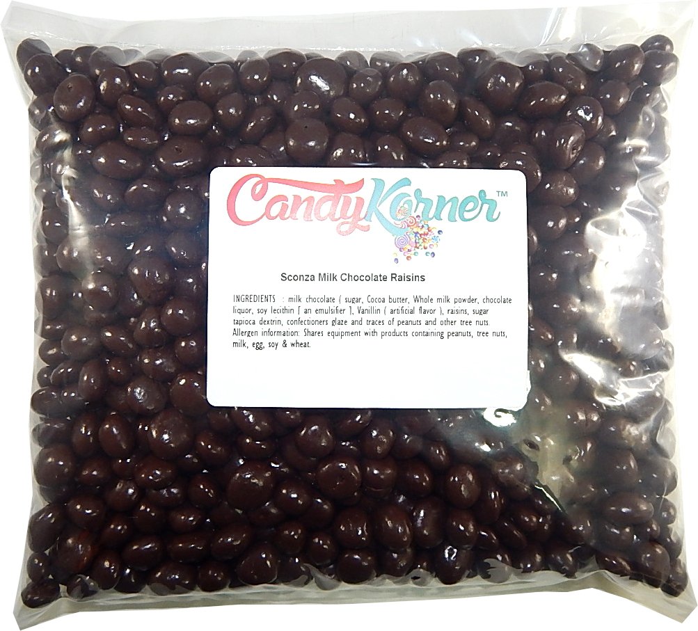 Sconza Milk Chocolate Covered Raisins 2 Pound (32 OZ)