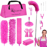 Microfiber Dusters for Cleaning, Feather Dusters with Extension Pole, Bendable & Washable Dusters for High Ceiling Fan, Blinds, Cars, Furniture