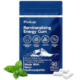 90 Pieces Remineralizing Gum & Energy Gum, with Nano-Hydroxyapatite & Xylitol, SugarFree Chewing Gum for Enamel Repair, Cavity Protection & Receding