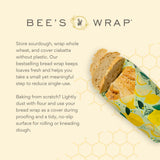 Bee's Wrap - Limited Edition - Beeswax Wraps for Bread - Beeswax Bread Wrap for Sourdough & Bread Storage - Plastic Free Made in USA Reusable Natural