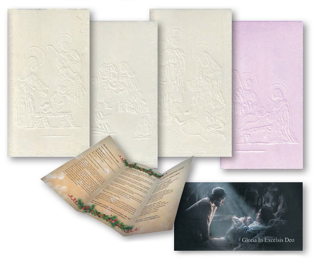 Christmas Oplatki Glory in Excelsis Deo White and Pink Traditional Oplatki Christmas Wafers Set with Prayer and Explanation Pamphlet
