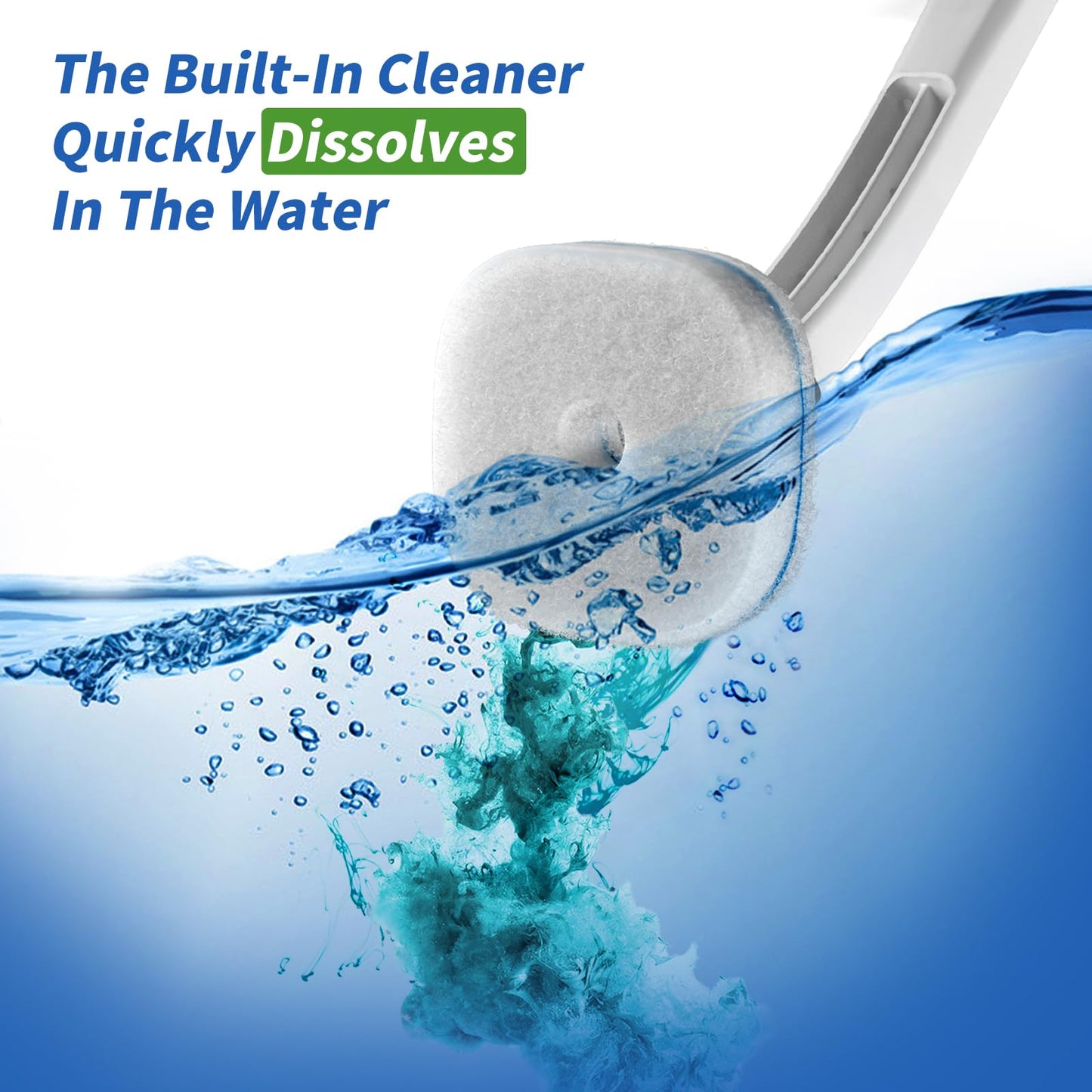 oshang Disposable Toilet Brush - Toilet Bowl Cleaner, Toilet Cleaning Supplies, Toilet Brush with Holder, 14 Refills for Deep Cleaning and Hygienic