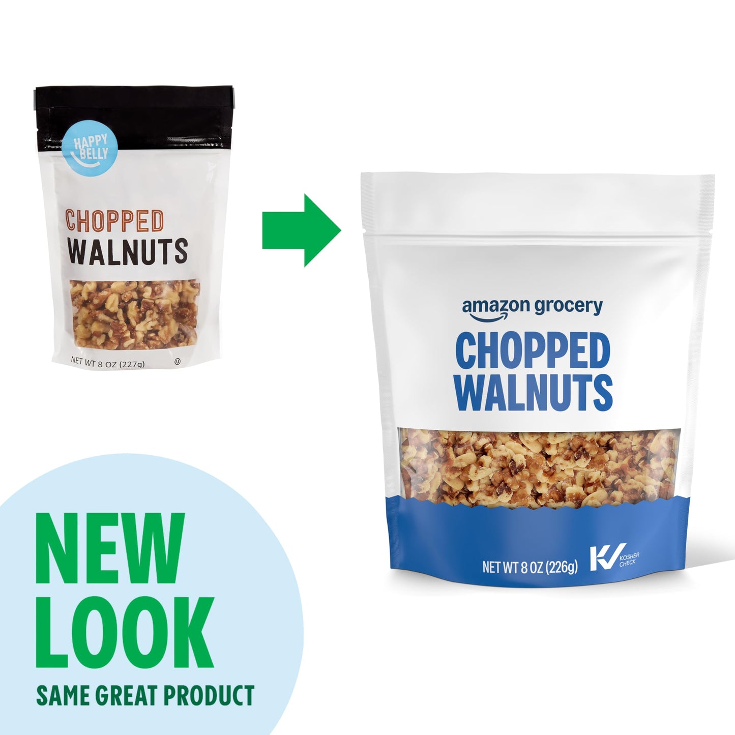 Amazon Grocery, Chopped Walnuts, 8 Oz (Previously Happy Belly, Packaging May Vary)