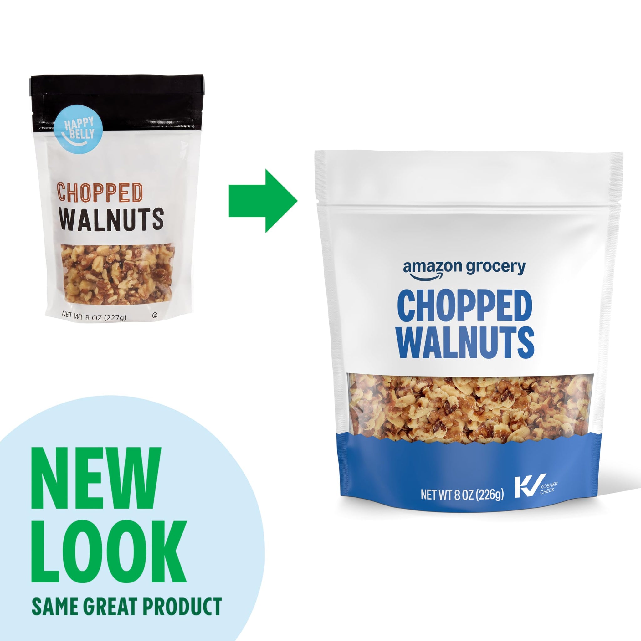 Amazon Grocery, Chopped Walnuts, 8 Oz (Previously Happy Belly, Packaging May Vary)