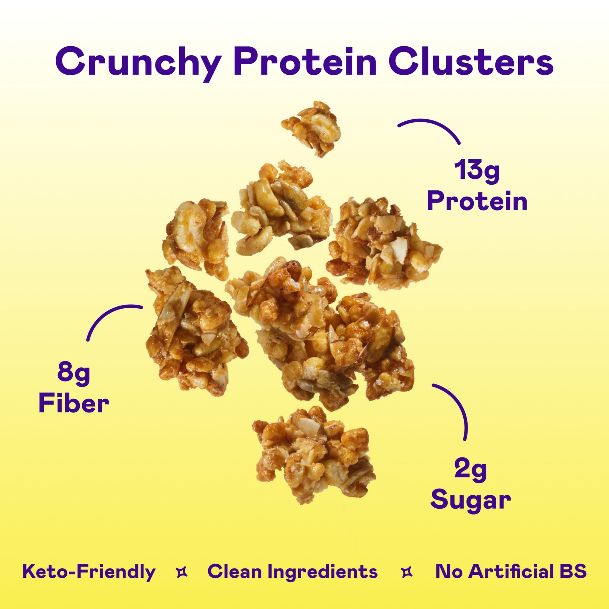 Magic Spoon High Protein Granola Low Sugar - 3 Pack, Honey Almond - Low Carb Sugar Free Protein Snacks & Breakfast Food - Grain & Gluten Free Granola
