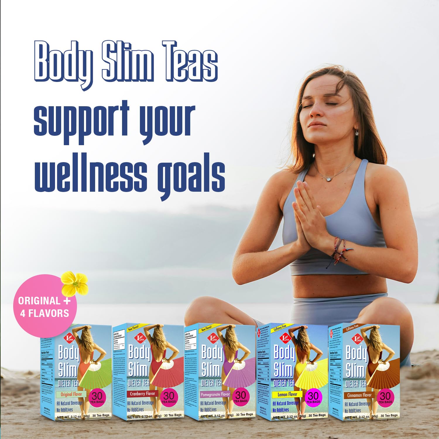 Uncle Lee's Tea Body Slim Tea Dieters Tea, Caffeine Free Chinese Herbal Tea with Senna Leaves and Natural Lemon Zest Flavor Tea Bags (6 Pack - 30 Per