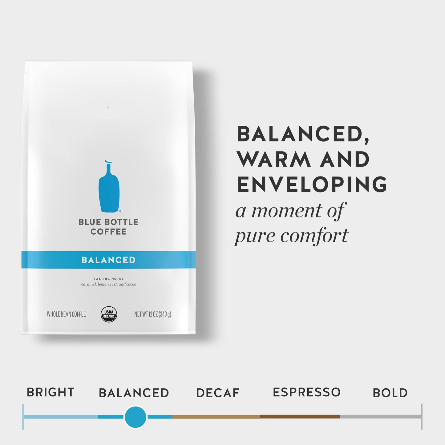 Blue Bottle Whole Bean Organic Coffee, Balanced, Medium Roast, 12 Ounce bag (Pack of 1)
