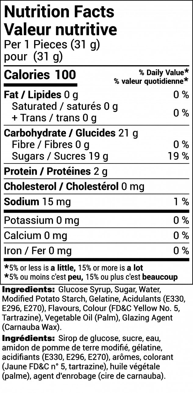 Banana Shaped Gummy Candy, Yellow, 1 Kg (2.2 Lbs), Assorted Fruit Flavored Chewy Candy