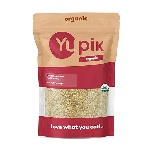 Yupik Organic Oat Bran, Gluten-Free, 2.2 lb (35.2 oz), Non-GMO, Kosher, Vegan, Raw, Made from Hull of Whole Grain Oats, Good Source of Fiber, Ideal