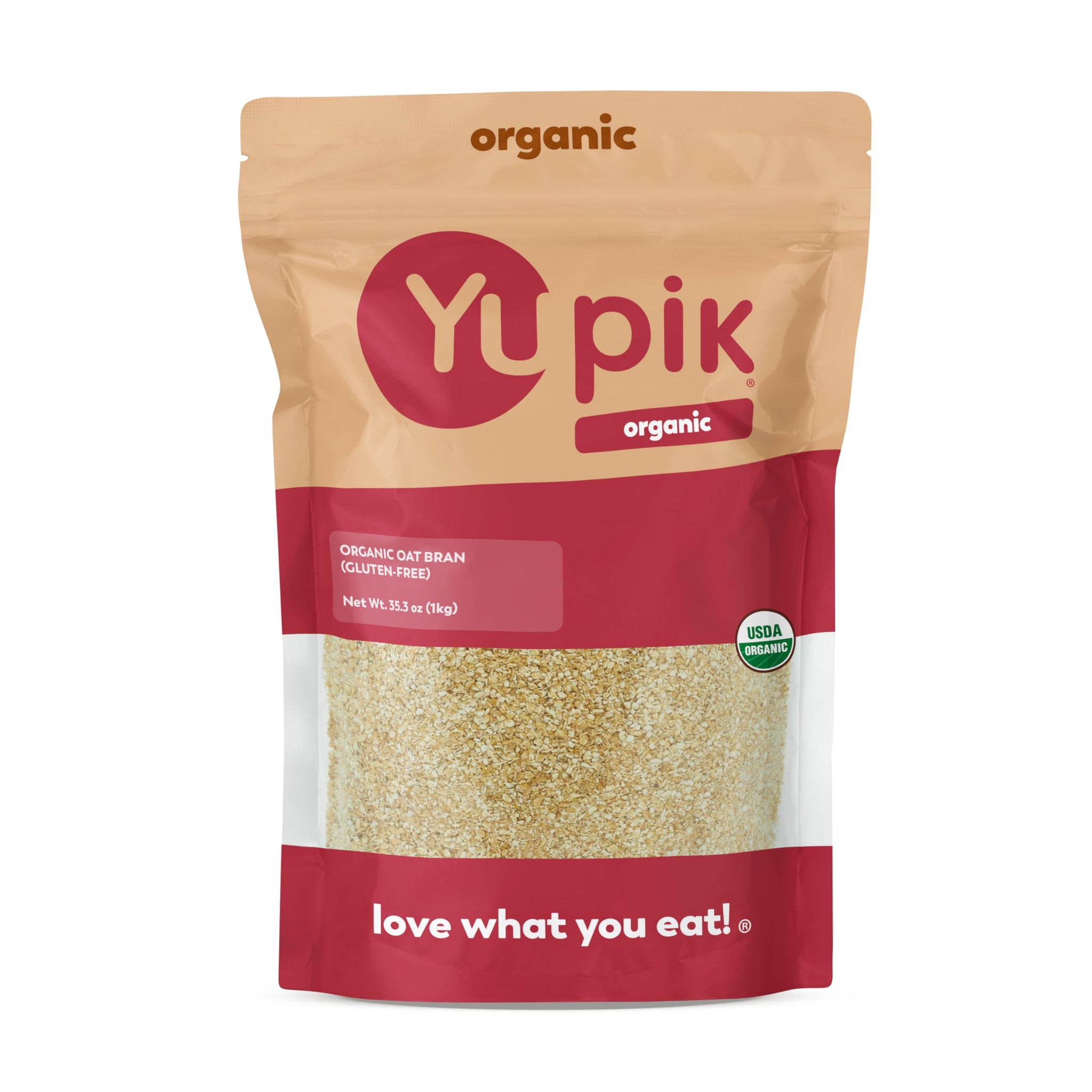 Yupik Organic Oat Bran, Gluten-Free, 2.2 lb (35.2 oz), Non-GMO, Kosher, Vegan, Raw, Made from Hull of Whole Grain Oats, Good Source of Fiber, Ideal