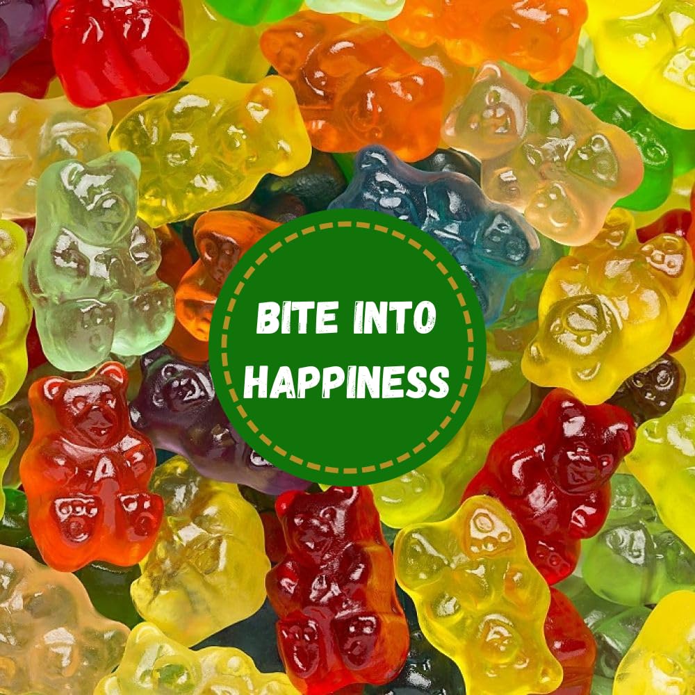 Candykrave Albanesse 12 Flavor Gummi Bears, (2 LB) naturally Flavored Chewy Gummies with Fruity Varieties Including Fuji Apple, Asian Blood Orange