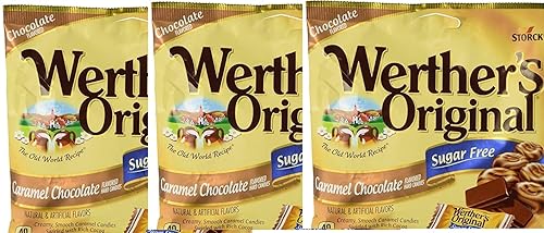 Werther's Original Caramel Chocolate Sugar Free Hard Candies 1.46 Oz (pack of 3)
