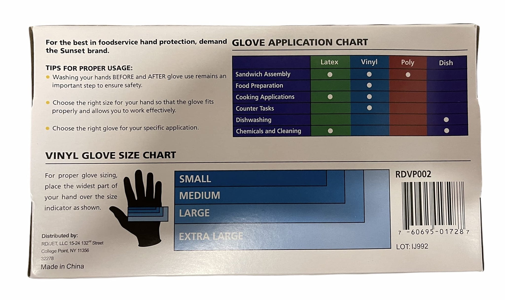Sunset - Smooth Touch Vinyl Gloves with Powder, Size Medium - 100 ct