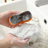 Laundry Stain Brush 2 Pack Two-Side Soft Bristle Scrub Brush for Stain Removal Silicone Household Clothes Washing Brush Dual-use Scrubbing Brush