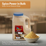 Golden Harvest Ginger Powder - 5 lbs (2.26kg) Bulk Pack - Premium All Natural Ground Ginger - Non-GMO, Gluten-Free & Halal - For Restaurants, Cooking