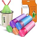 Small Trash Bags 2.6-6 Gallon Thicken Drawstring Trash Bags 4 Gallon Extra Strong Small Garbage Bags Unscented Wastebasket Liners Bags
