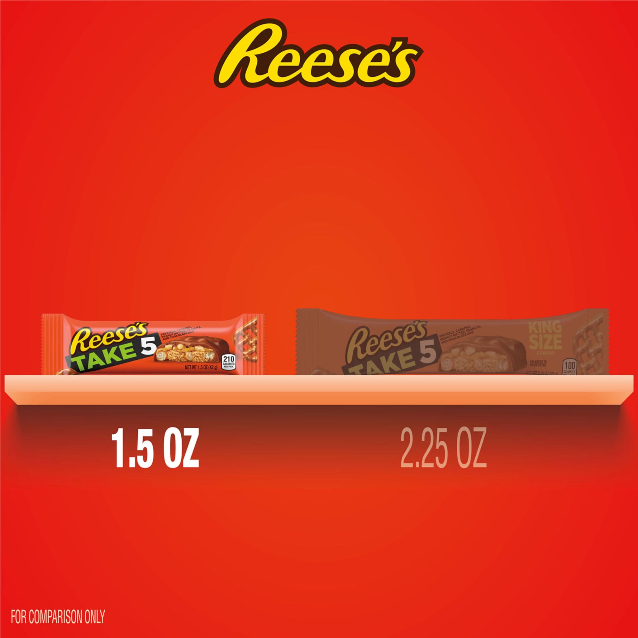 REESE'S TAKE 5 Pretzel, Peanut and Chocolate Candy Bars, 1.5 oz (18 Count)