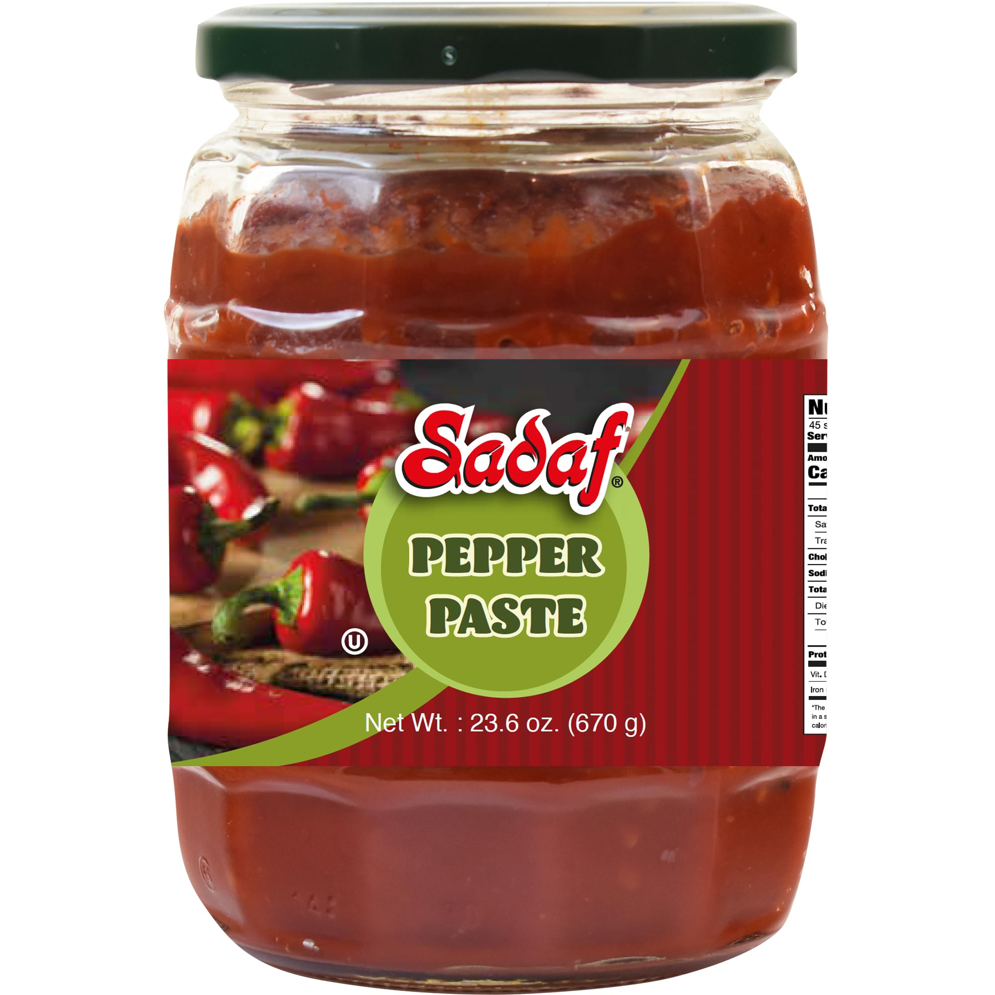 Sadaf Mild Pepper Paste - Pepper Paste for Cooking & Food Flavoring - Spread - Pasta Sauce - Kosher & Halal - 23.6 oz Jar