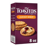 Toasteds Crackers, Lunch Snacks, Party Snacks, Harvest Wheat, 8oz Box (1 Box)