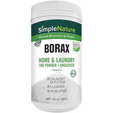 SimpleNature All Natural Borax Powder - 2 lbs - Multipurpose Cleaner, Laundry Detergent Booster & Deodorizer