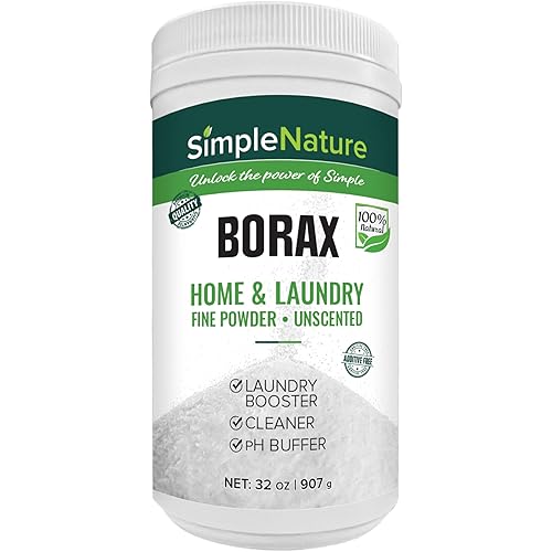 SimpleNature All Natural Borax Powder - 2 lbs - Multipurpose Cleaner, Laundry Detergent Booster & Deodorizer