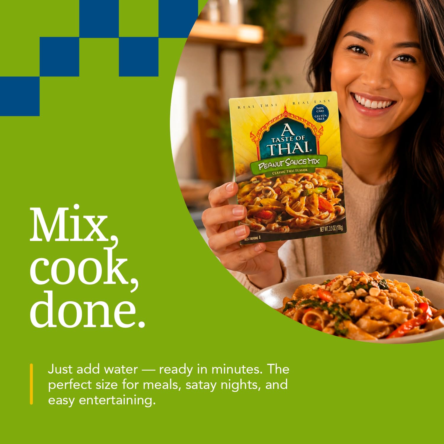 A Taste of Thai Peanut Sauce Mix Packets | Authentic Thai-Style Sauce with Ground Peanuts & Traditional Spices | Ready in Minutes | No Artificial