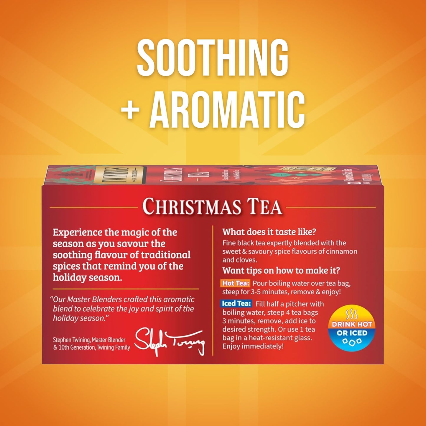 Twinings Christmas and Gingerbread Black Teas, 2-20 Count Packs, 40 Individually Wrapped Tea Bags, Aromatic with Holiday Spices, Caffeinated, Enjoy