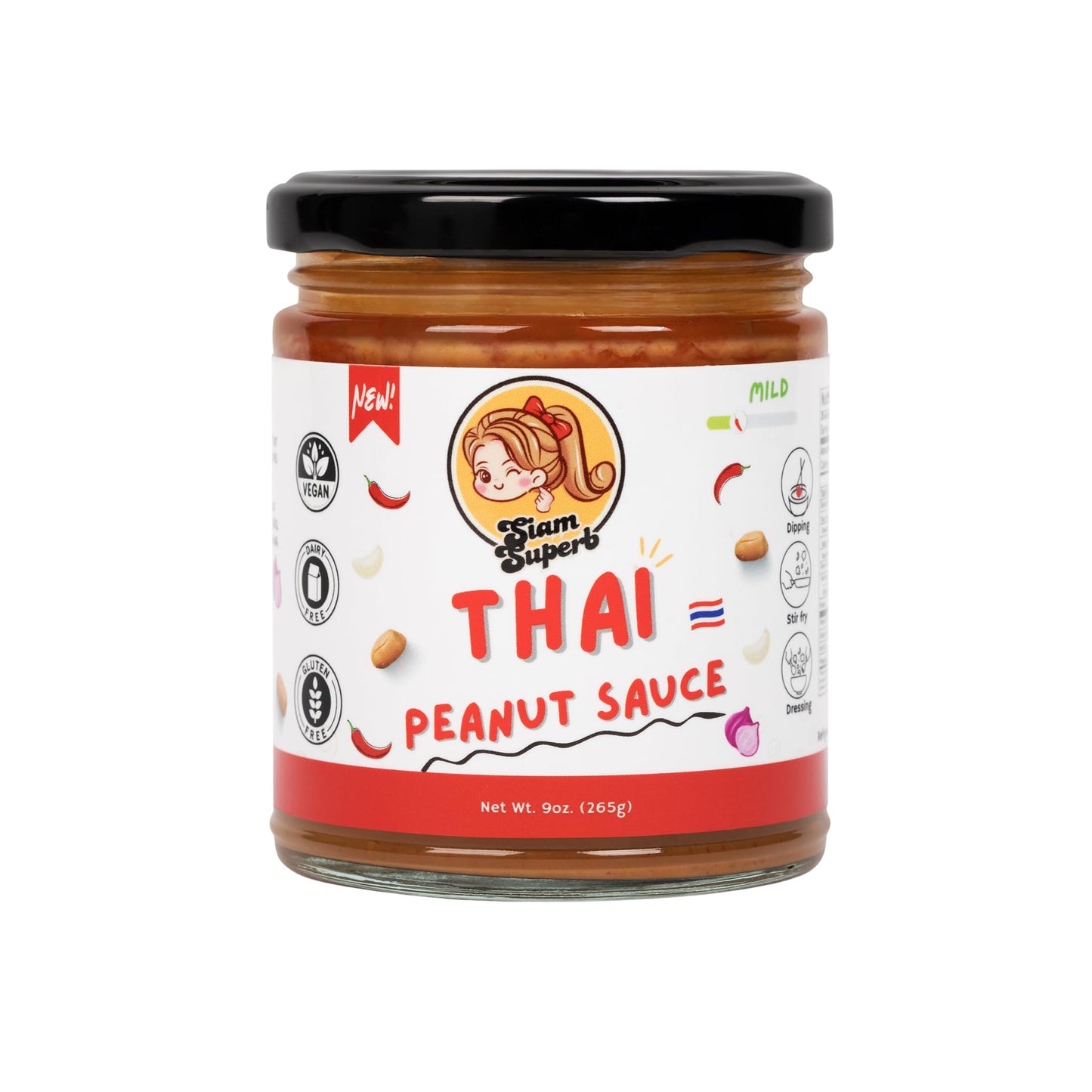 Siam Superb, Peanut sauce, Thai Peanut sauce - Perfect for Noodles, Meats, Rice seasoning, Dipping, All Purpose Seasoning Sauce and Stir Fry Sauce