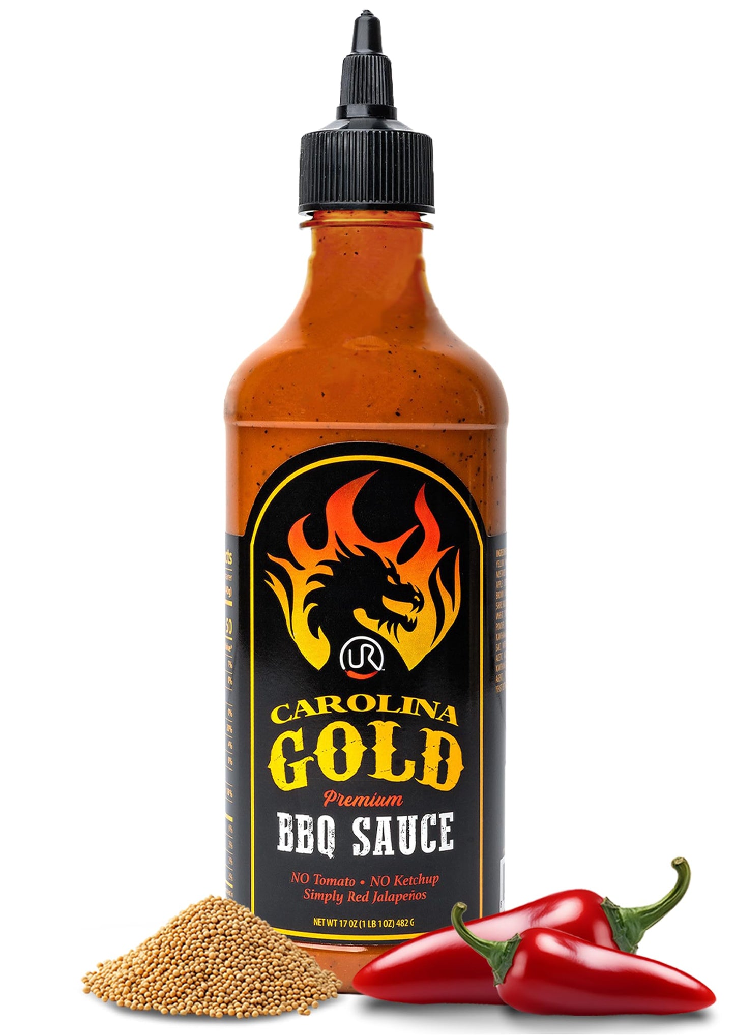 Underwood Ranches Carolina Gold BBQ Sauce - Made with Red Jalepenos, NO Tomato, NO Ketchup, BBQ Sauce for Wings, Chicken, Beef, Pork, Seafood