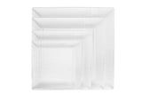 Exquisite Disposable-Clear-Plastic-Plates-Square Linear (40 Pack) Wedding Dinner Fancy Tableware Dishes (7.5 Inch., Clear) Single Size Set