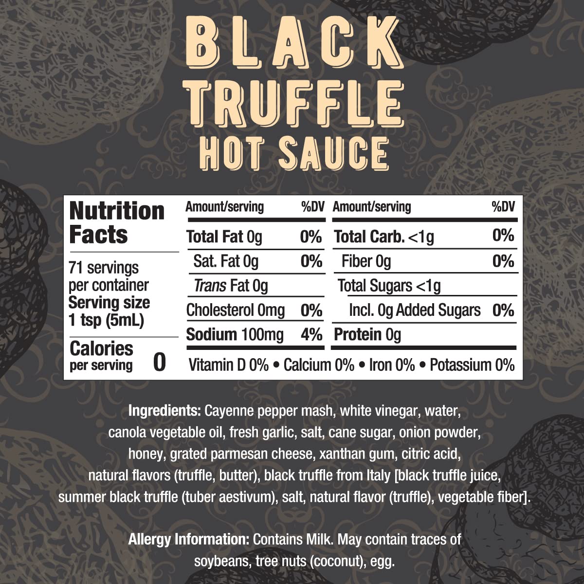 Melinda's Ghost Pepper Black Truffle Hot Sauce - Gourmet Ghost Pepper Hot Sauce with Italian Black Truffle Perfect for Fries, Wings, Eggs, Pizza