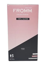 Diane Fromm Color Studio Clear Vinyl Disposable Gloves, Small, Non-Latex Powder-Free for Salon and Household Cleaning, Tear-Resistant and Comfortable
