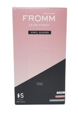 Diane Fromm Color Studio Clear Vinyl Disposable Gloves, Small, Non-Latex Powder-Free for Salon and Household Cleaning, Tear-Resistant and Comfortable