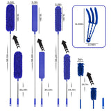 Buysenton Microfiber Duster, 8PCS Feather Duster with 100 Inch Telescoping Extension Pole, Reusable Bendable Dusters, Washable Lightweight Dusters