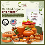 Organic Way Dried Hibiscus Flower Cut & Sifted (Hibiscus rosa-sinensis) | Herbal Tea - Organic & Kosher Certified | Raw, Vegan, Non GMO & Gluten Free