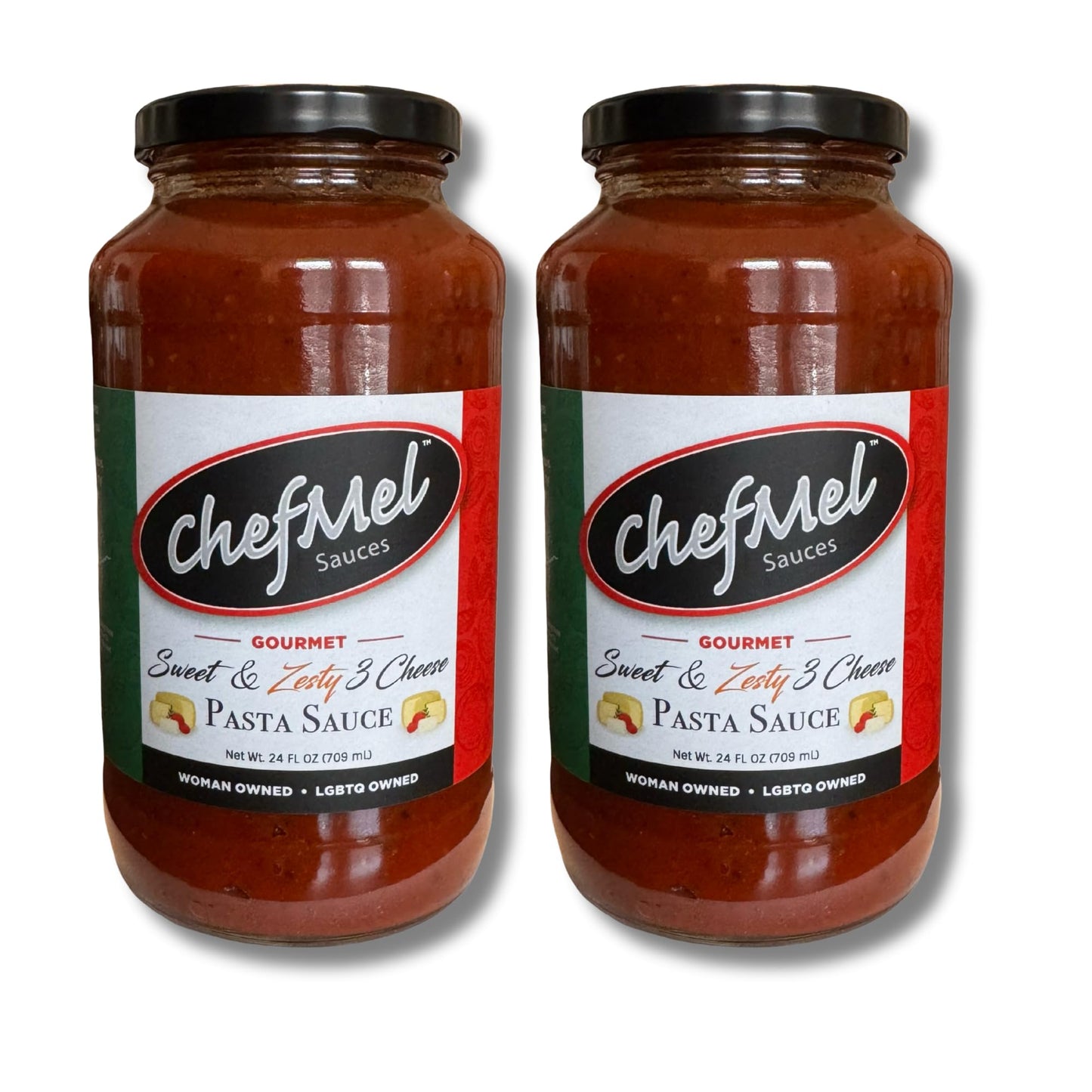 ChefMel’s Zesty Three Cheese Pasta Sauce - Creamy Sweet Tomato Sauce with a Bold Blend of Cheeses - Handcrafted in Small Batches - Gluten-Free - Great
